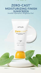 Protector Solar Zero Cast Moisturizing Finish Sunscreen SPF 50 ANUA.