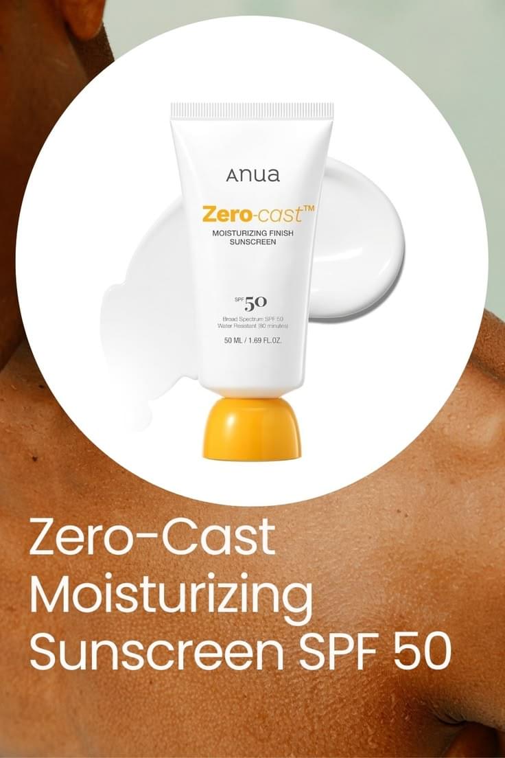 Protector Solar Zero Cast Moisturizing Finish Sunscreen SPF 50 ANUA.