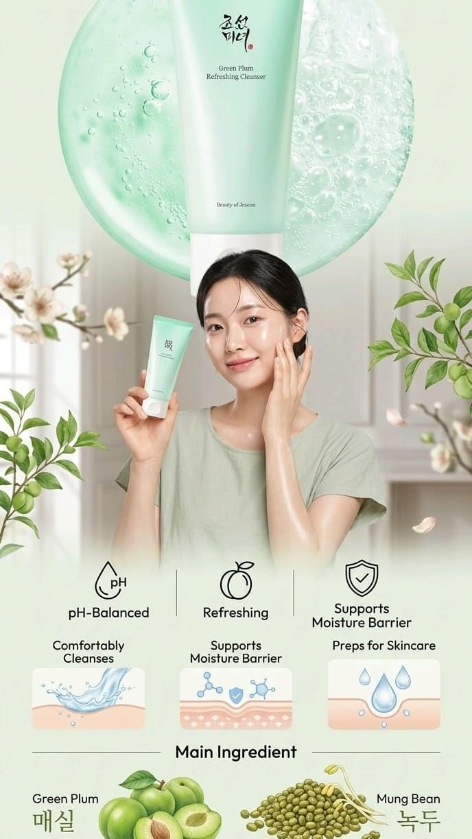 Beauty of Joseon Limpiador Refrescante de Ciruela Verde 100ml..