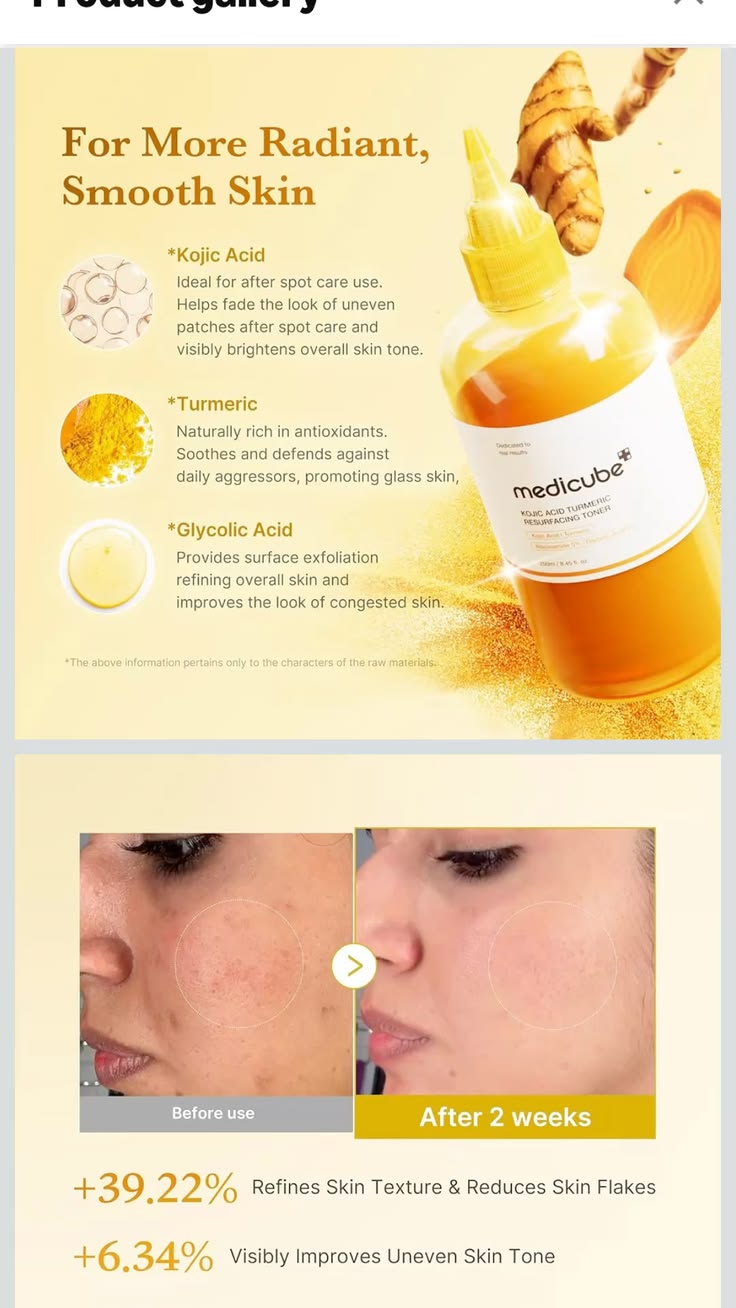 Medicube Tónico Facial con Ácido Kójico y Cúrcuma 250 ml