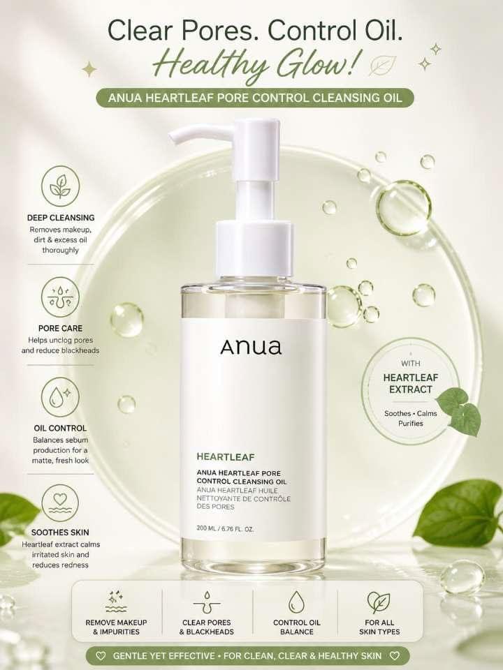 ANUA Heartleaf Pore Control Cleansing Oil.
