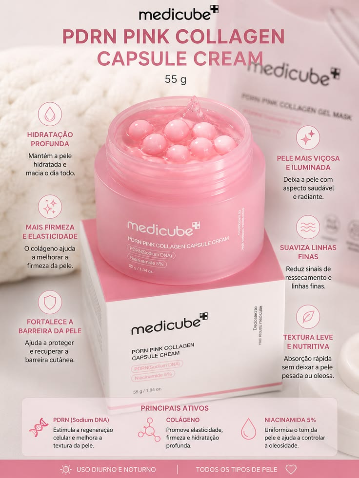 Medicube-Crema Facial de Colágeno en Cápsulas Pink 55g.