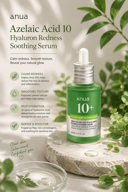 Anua Azelaic Acid 10 Hyaluron Redness Soothing Serum.