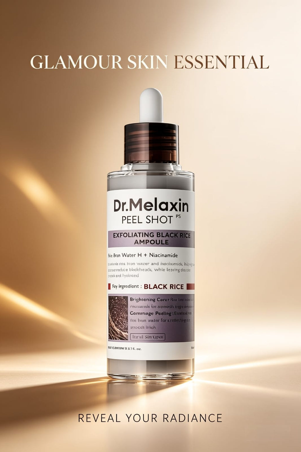 DR.MELAXIN PEEL SHOT EXFOLIATING BLACK RICE AMPOULE 80ml
