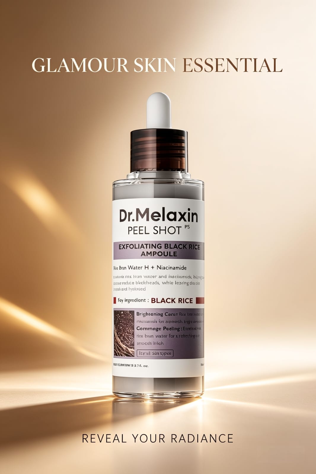 DR.MELAXIN PEEL SHOT EXFOLIATING BLACK RICE AMPOULE 80ml