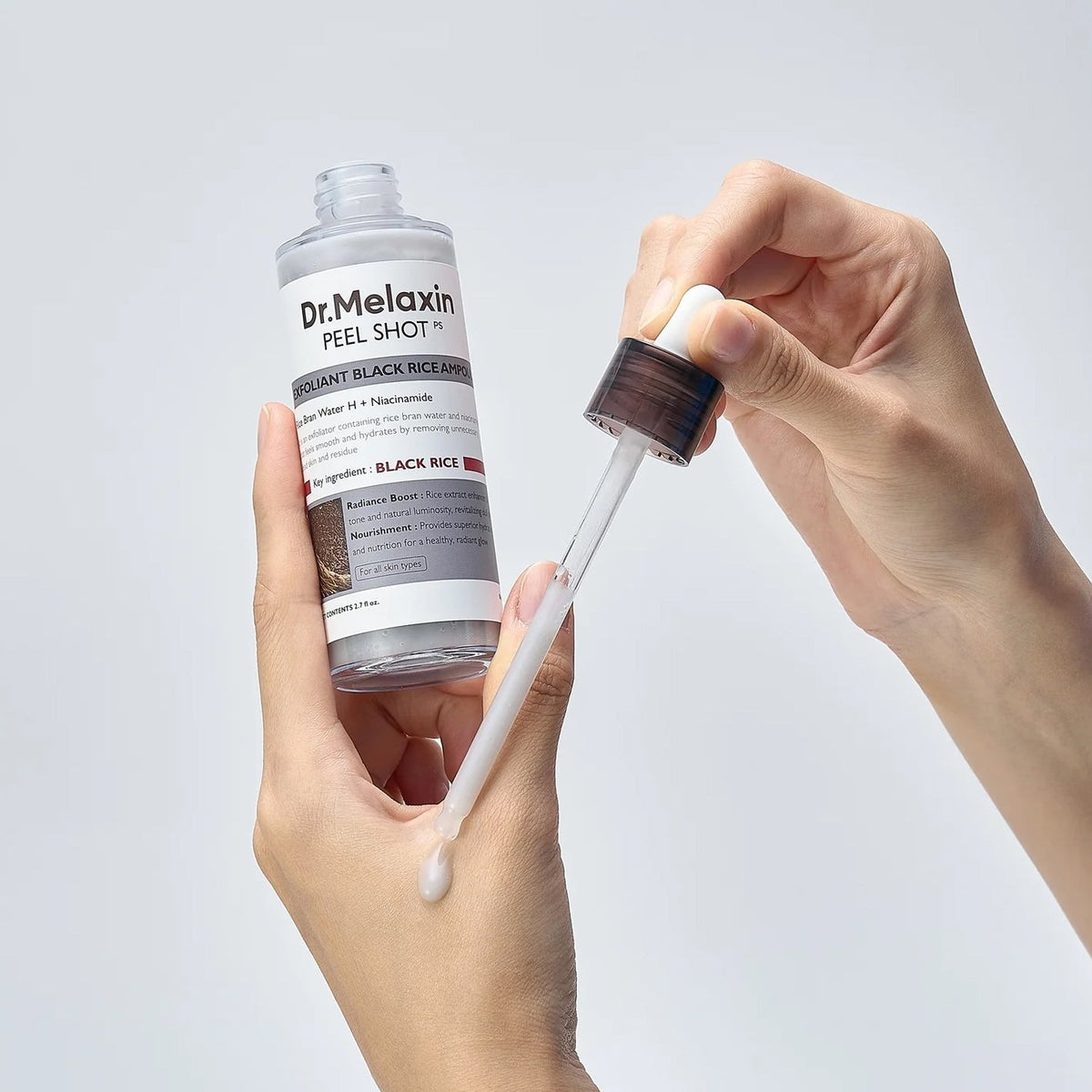 DR.MELAXIN PEEL SHOT EXFOLIATING BLACK RICE AMPOULE 80ml