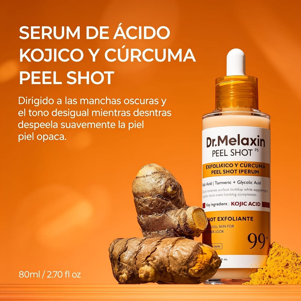 Dr.Melaxin Sérum Exfoliante Ácido Kójico + Cúrcuma Peel Shot 80ml