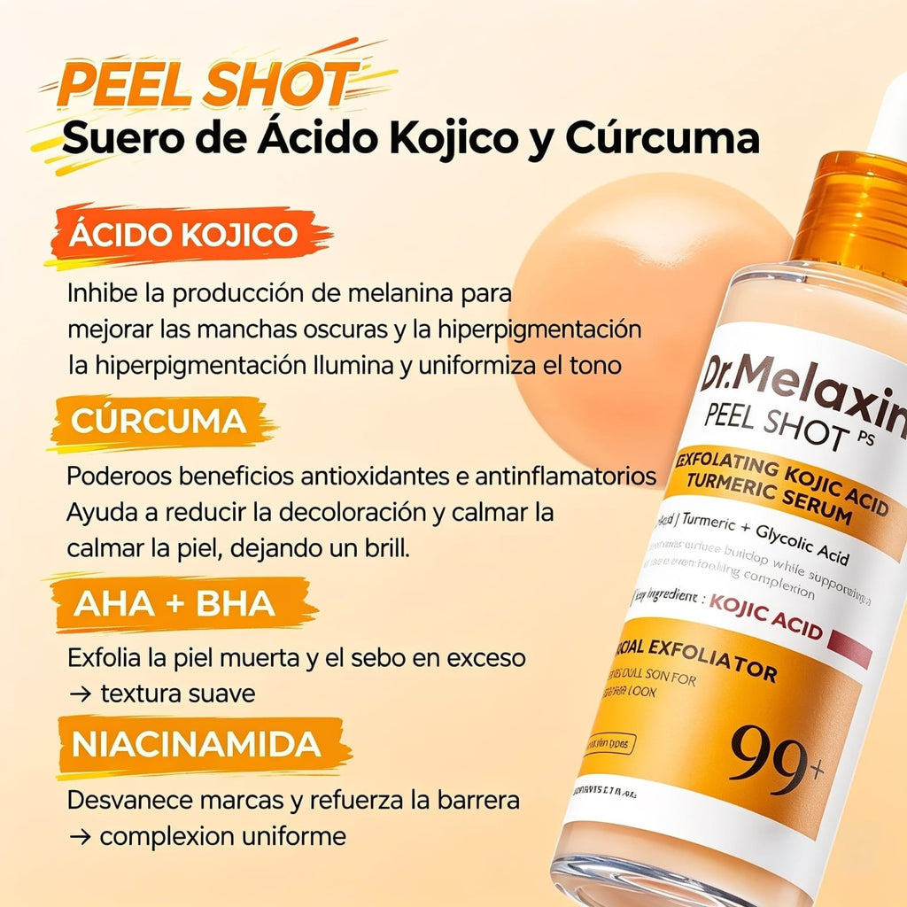 Dr.Melaxin Sérum Exfoliante Ácido Kójico + Cúrcuma Peel Shot 80ml