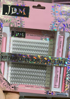 SET PESTAÑAS JDM 9-15MM + KIT APLICACION  20P-40P-50P